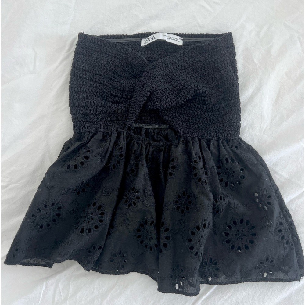 ZARA Strapless Cross Top